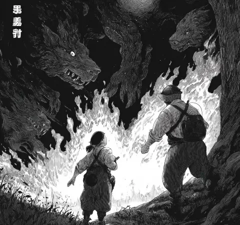 中篇完结漫画《深夜面包店》封面，暖光面包店门面插画